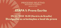 Etapa1 : Prova Escrita - Divulgadas as orientação e o local da prova