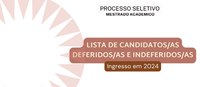 PROCESSO SELETIVO 2024 – MESTRADO