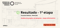 Processo Seletivo 2026: Resultado preliminar da 1ª etapa