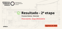 Processo Seletivo 2026: Resultado preliminar da 2ª etapa
