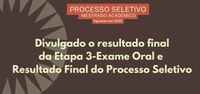 Publicado Resultado Final do processo seletivo para ingresso em 2025